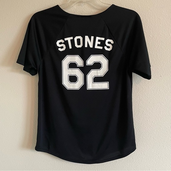 The Rolling Stones x Forever 21 Jersey Shirt Black Sz Medium - Picture 7 of 9